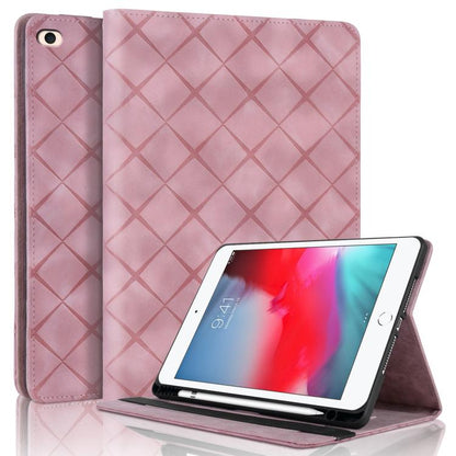 Rhombus Embossed Leather Smart Tablet Case, For iPad Air 13 2025 / 2024 / Pro 12.9, For iPad mini 6 / mini 2024, For iPad 10.2 2021 / Air 10.5, For iPad mini 5 / 4 / 3 / 2 / 1