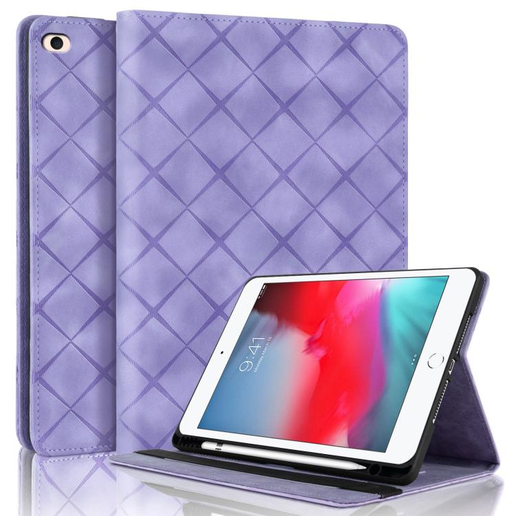 Rhombus Embossed Leather Smart Tablet Case, For iPad Air 13 2025 / 2024 / Pro 12.9, For iPad mini 6 / mini 2024, For iPad 10.2 2021 / Air 10.5, For iPad mini 5 / 4 / 3 / 2 / 1