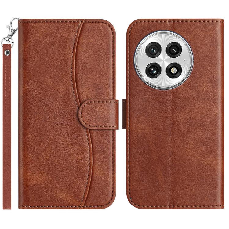 Dual-Folded S-shape Leather Phone Case, For OnePlus 13, For OnePlus 8T