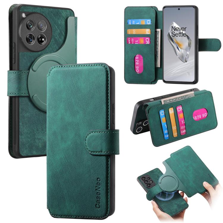 CaseNeo MagSafe RFID Anti-theft Retro Leather Phone Case, For OnePlus 13, For OnePlus 12