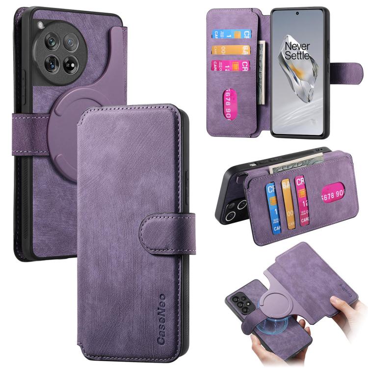 CaseNeo MagSafe RFID Anti-theft Retro Leather Phone Case, For OnePlus 13, For OnePlus 12