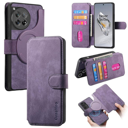 CaseNeo MagSafe RFID Anti-theft Retro Leather Phone Case, For OnePlus 13, For OnePlus 12