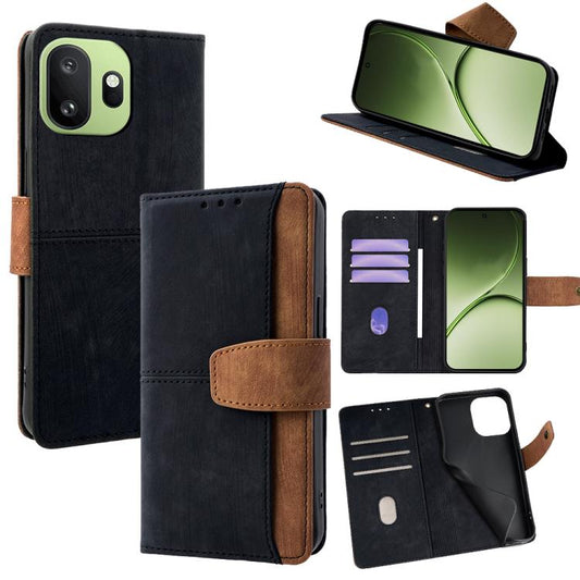 Color Stitching Skin Feel Leather RFID Blocking Phone Case, For OnePlus 15T, For OnePlus Turbo 6, For OnePlus Ace 6, For OnePlus 15