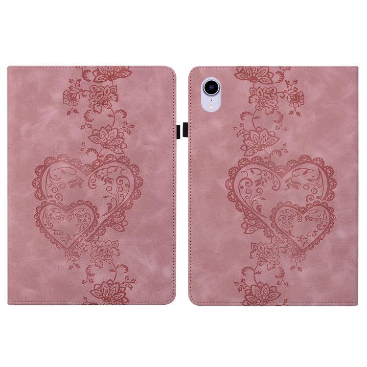 Love Hearts Embossed Leather Smart Tablet Case, For iPad Air 13 2025 / 2024 / Pro 12.9, For iPad mini 6 / mini 2024, For iPad 10.2 2021 / Air 10.5, For iPad mini 5 / 4 / 3 / 2 / 1