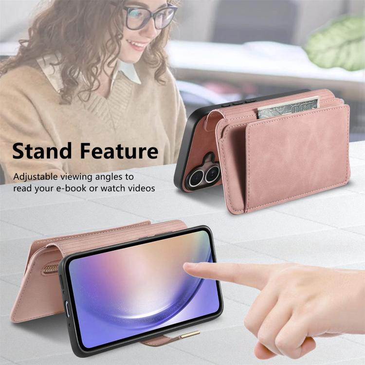 Ring Zipper Wallet RFID Blocking MagSafe Leather Phone Case, For OnePlus 12R  5G / Ace 3