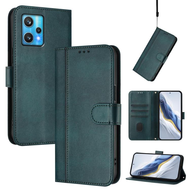 Line Splicing Buckle Retro Leather Phone Case, For Realme C30 4G / C30s / Narzo 50i Prime, For Realme GT Neo 3T, For Realme 9 Pro+ 5G / 9 4G Global