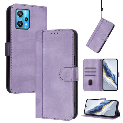 Line Splicing Buckle Retro Leather Phone Case, For Realme C30 4G / C30s / Narzo 50i Prime, For Realme GT Neo 3T, For Realme 9 Pro+ 5G / 9 4G Global