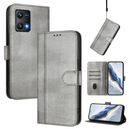 Line Splicing Buckle Retro Leather Phone Case, For Realme GT Neo 3, For Realme 9 Pro 5G Global / 9 5G EU Version, For Realme C20 / C11 2021 / C21