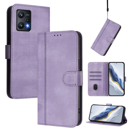 Line Splicing Buckle Retro Leather Phone Case, For Realme GT Neo 3, For Realme 9 Pro 5G Global / 9 5G EU Version, For Realme C20 / C11 2021 / C21