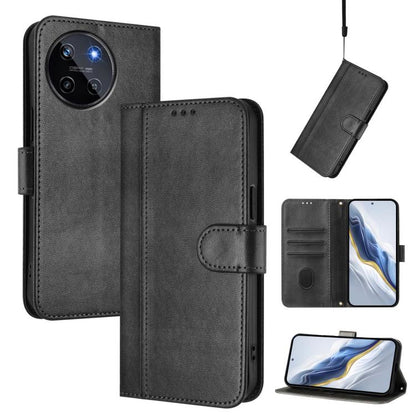 Line Splicing Buckle Retro Leather Phone Case, For Realme 11 5G Global / C67 5G India, For Realme 11 4G Global, For Realme GT5 240W / GT5