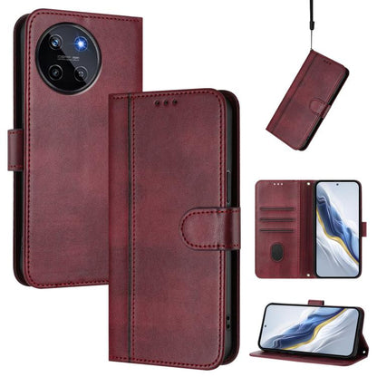 Line Splicing Buckle Retro Leather Phone Case, For Realme 11 5G Global / C67 5G India, For Realme 11 4G Global, For Realme GT5 240W / GT5
