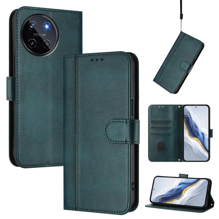 Line Splicing Buckle Retro Leather Phone Case, For Realme 11 5G Global / C67 5G India, For Realme 11 4G Global, For Realme GT5 240W / GT5