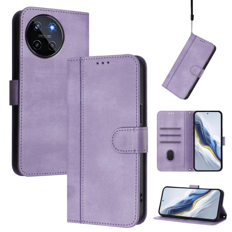 Line Splicing Buckle Retro Leather Phone Case, For Realme 11 5G Global / C67 5G India, For Realme 11 4G Global, For Realme GT5 240W / GT5