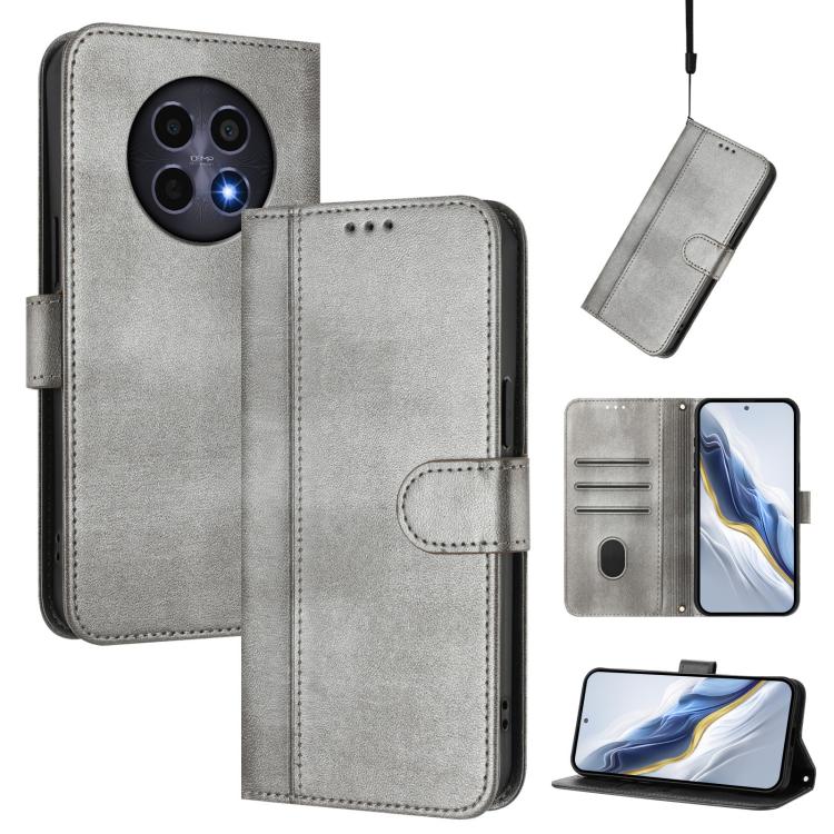 Line Splicing Buckle Retro Leather Phone Case, For Realme GT 7 Pro / GT7 Pro Racing, For Realme C63 5G Global, For Realme 12 5G / 12x 5G / C65 5G Global