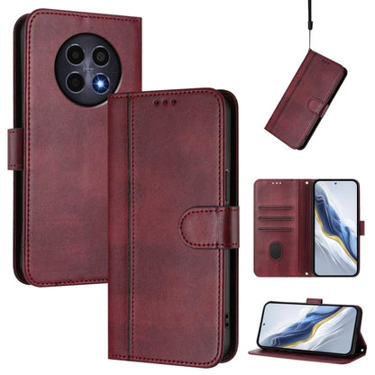 Line Splicing Buckle Retro Leather Phone Case, For Realme GT 7 Pro / GT7 Pro Racing, For Realme C63 5G Global, For Realme 12 5G / 12x 5G / C65 5G Global