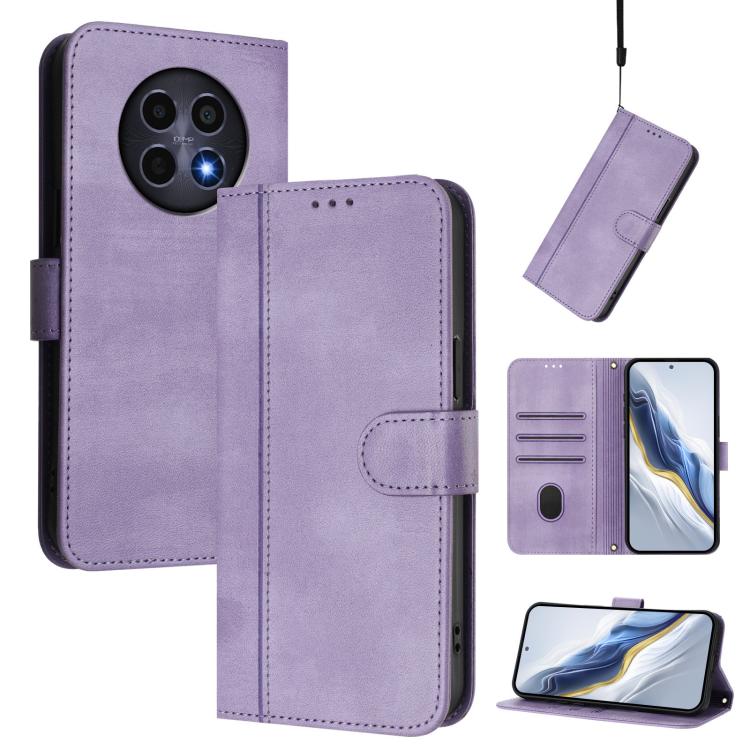 Line Splicing Buckle Retro Leather Phone Case, For Realme GT 7 Pro / GT7 Pro Racing, For Realme C63 5G Global, For Realme 12 5G / 12x 5G / C65 5G Global