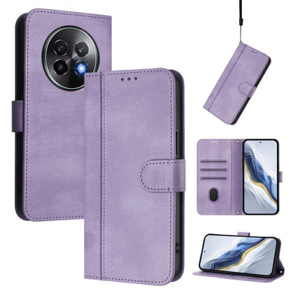 Line Splicing Buckle Retro Leather Phone Case, For Realme 13 4G / 12 4G / P1 5G Global, For Realme C61 4G / C63 4G Global, For Realme 13+ 5G Global