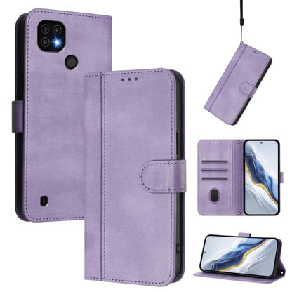 Line Splicing Buckle Retro Leather Phone Case, For Realme GT Neo 3, For Realme 9 Pro 5G Global / 9 5G EU Version, For Realme C20 / C11 2021 / C21