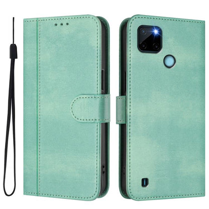 Line Splicing Buckle Retro Leather Phone Case, For Realme C21Y, For Realme C25 / C15 / C12 / C25s, For Realme GT 5G / GT Neo 5G