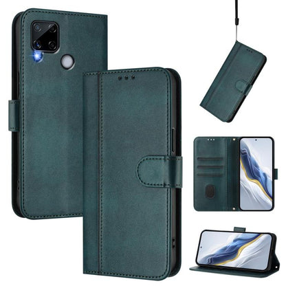 Line Splicing Buckle Retro Leather Phone Case, For Realme C21Y, For Realme C25 / C15 / C12 / C25s, For Realme GT 5G / GT Neo 5G