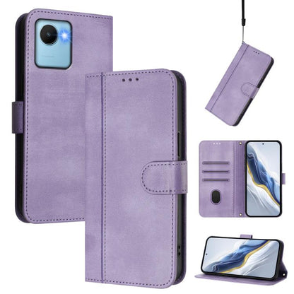 Line Splicing Buckle Retro Leather Phone Case, For Realme C30 4G / C30s / Narzo 50i Prime, For Realme GT Neo 3T, For Realme 9 Pro+ 5G / 9 4G Global