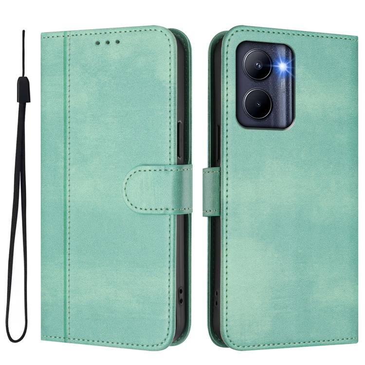 Line Splicing Buckle Retro Leather Phone Case, For Realme C33 2023 / 2022, For Realme 10T 5G / 10s 5G / 9i 5G Indian, For Realme GT3 5G / GT Neo 5 240W
