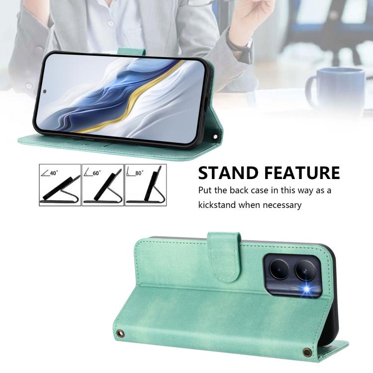 Line Splicing Buckle Retro Leather Phone Case, For Realme C33 2023 / 2022, For Realme 10T 5G / 10s 5G / 9i 5G Indian, For Realme GT3 5G / GT Neo 5 240W