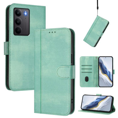 Line Splicing Buckle Retro Leather Phone Case, For Realme P3 Pro 5G Global, For Realme 14 Pro+ 5G, For Realme C75 4G / 14x 5G Global