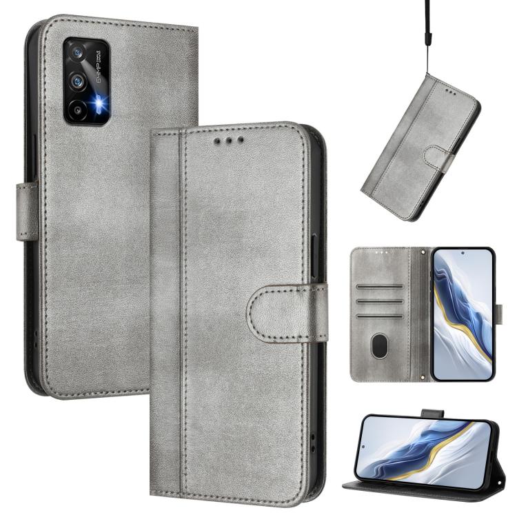 Line Splicing Buckle Retro Leather Phone Case, For Realme C21Y, For Realme C25 / C15 / C12 / C25s, For Realme GT 5G / GT Neo 5G