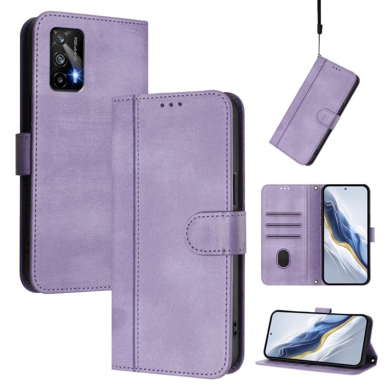 Line Splicing Buckle Retro Leather Phone Case, For Realme C21Y, For Realme C25 / C15 / C12 / C25s, For Realme GT 5G / GT Neo 5G
