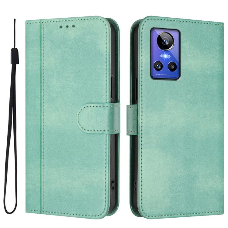 Line Splicing Buckle Retro Leather Phone Case, For Realme GT Neo 3, For Realme 9 Pro 5G Global / 9 5G EU Version, For Realme C20 / C11 2021 / C21