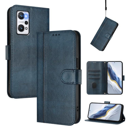 Line Splicing Buckle Retro Leather Phone Case, For Realme C30 4G / C30s / Narzo 50i Prime, For Realme GT Neo 3T, For Realme 9 Pro+ 5G / 9 4G Global