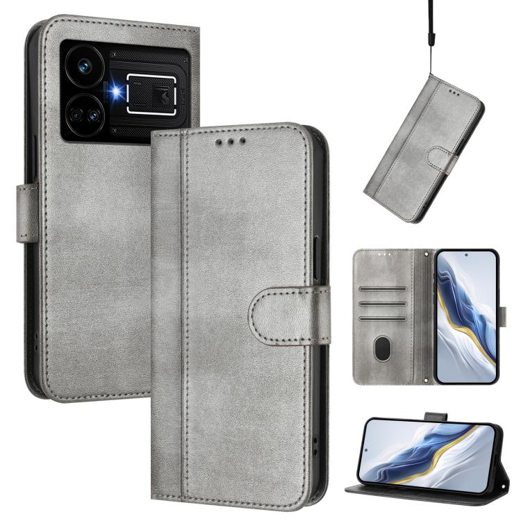 Line Splicing Buckle Retro Leather Phone Case, For Realme 11 5G Global / C67 5G India, For Realme 11 4G Global, For Realme GT5 240W / GT5