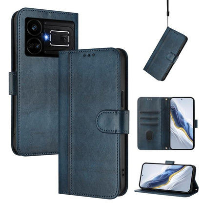 Line Splicing Buckle Retro Leather Phone Case, For Realme 11 5G Global / C67 5G India, For Realme 11 4G Global, For Realme GT5 240W / GT5