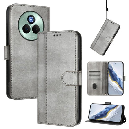 Line Splicing Buckle Retro Leather Phone Case, For Realme P3 Pro 5G Global, For Realme 14 Pro+ 5G, For Realme C75 4G / 14x 5G Global