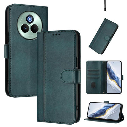 Line Splicing Buckle Retro Leather Phone Case, For Realme P3 Pro 5G Global, For Realme 14 Pro+ 5G, For Realme C75 4G / 14x 5G Global