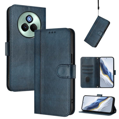 Line Splicing Buckle Retro Leather Phone Case, For Realme P3 Pro 5G Global, For Realme 14 Pro+ 5G, For Realme C75 4G / 14x 5G Global