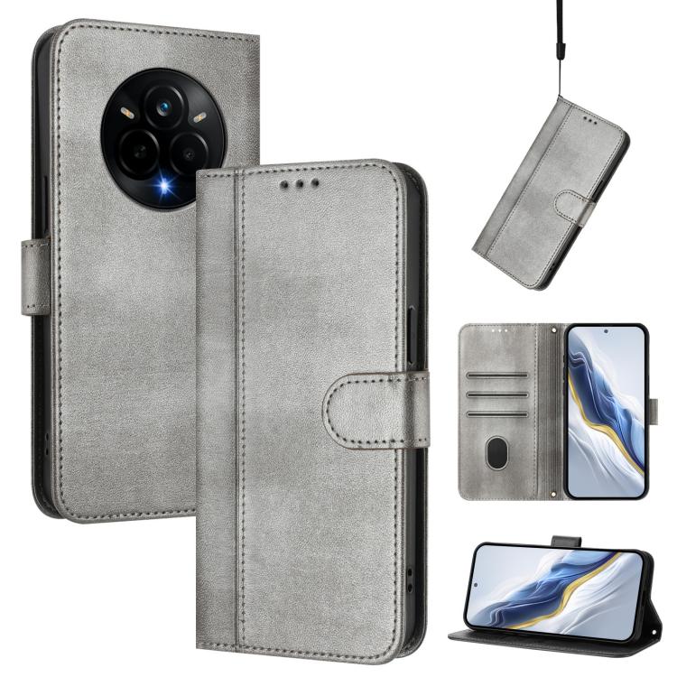 Line Splicing Buckle Retro Leather Phone Case, For Realme C71 4G Global, For Realme V70 5G / C75 5G, For Realme Narzo 80 Pro / 14 Pro 5G India