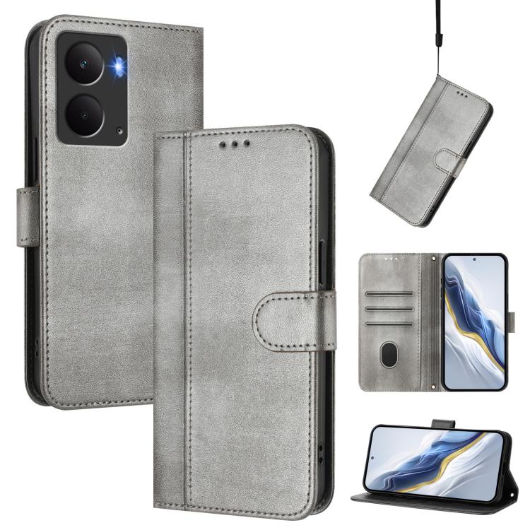 Line Splicing Buckle Retro Leather Phone Case, For Realme 14 5G / 14T 5G Global, For Realme P3 Ultra 5G, For Realme P3 5G