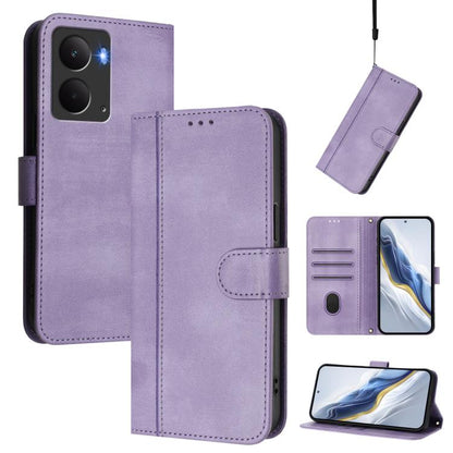 Line Splicing Buckle Retro Leather Phone Case, For Realme 14 5G / 14T 5G Global, For Realme P3 Ultra 5G, For Realme P3 5G
