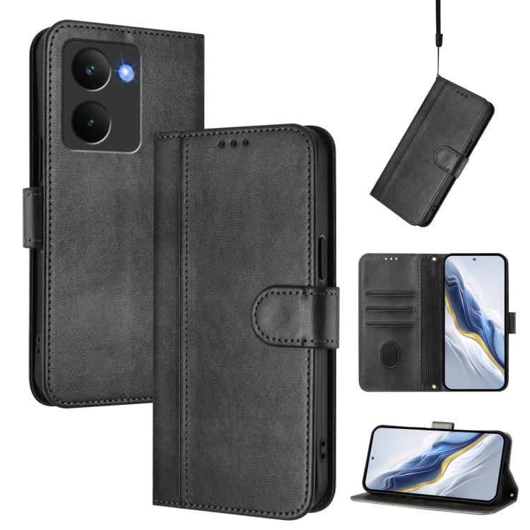 Line Splicing Buckle Retro Leather Phone Case, For Realme 14 5G / 14T 5G Global, For Realme P3 Ultra 5G, For Realme P3 5G