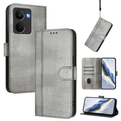 Line Splicing Buckle Retro Leather Phone Case, For Realme 14 5G / 14T 5G Global, For Realme P3 Ultra 5G, For Realme P3 5G