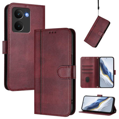 Line Splicing Buckle Retro Leather Phone Case, For Realme 14 5G / 14T 5G Global, For Realme P3 Ultra 5G, For Realme P3 5G