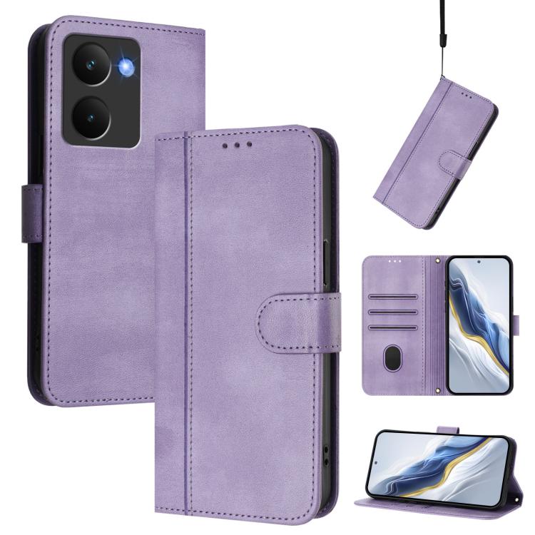 Line Splicing Buckle Retro Leather Phone Case, For Realme 14 5G / 14T 5G Global, For Realme P3 Ultra 5G, For Realme P3 5G