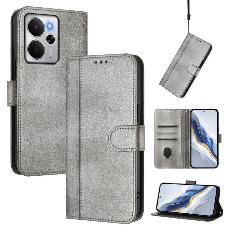 Line Splicing Buckle Retro Leather Phone Case, For Realme 14 5G / 14T 5G Global, For Realme P3 Ultra 5G, For Realme P3 5G