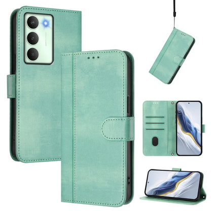 Line Splicing Buckle Retro Leather Phone Case, For Realme C71 4G Global, For Realme V70 5G / C75 5G, For Realme Narzo 80 Pro / 14 Pro 5G India