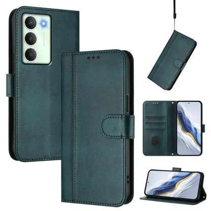 Line Splicing Buckle Retro Leather Phone Case, For Realme C71 4G Global, For Realme V70 5G / C75 5G, For Realme Narzo 80 Pro / 14 Pro 5G India