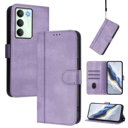 Line Splicing Buckle Retro Leather Phone Case, For Realme C71 4G Global, For Realme V70 5G / C75 5G, For Realme Narzo 80 Pro / 14 Pro 5G India