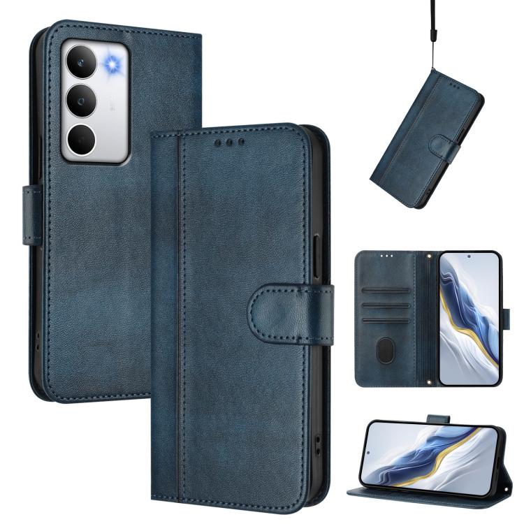 Line Splicing Buckle Retro Leather Phone Case, For Realme C71 4G Global, For Realme V70 5G / C75 5G, For Realme Narzo 80 Pro / 14 Pro 5G India