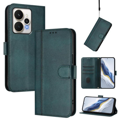 Line Splicing Buckle Retro Leather Phone Case, For Realme P4 5G, For Realme 15T 5G Global, For Realme 15 5G / 15 Pro 5G Global